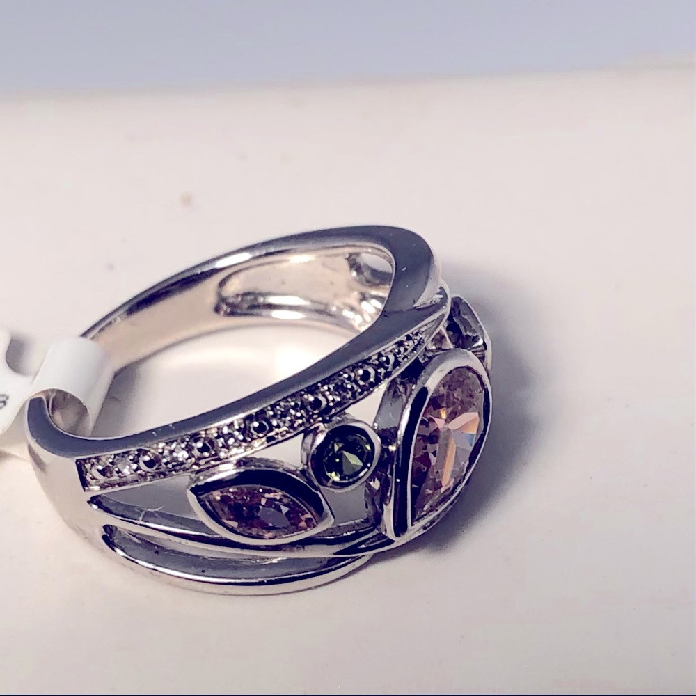 Multi Stone Ring Set In Sterling - image 1